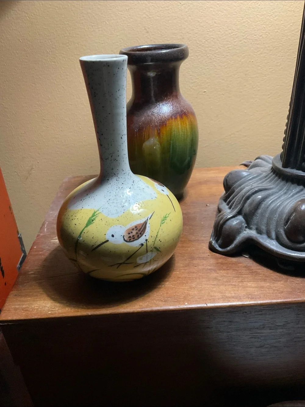 Vintage Mid Century Signed Jobi Pottery Cape Cod Sandpiper Bird Vase